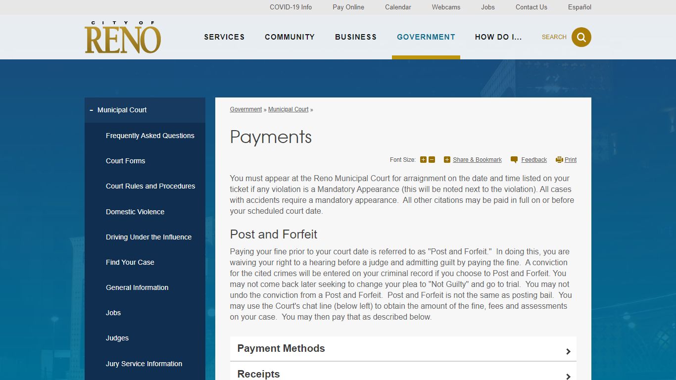 Payments | City of Reno